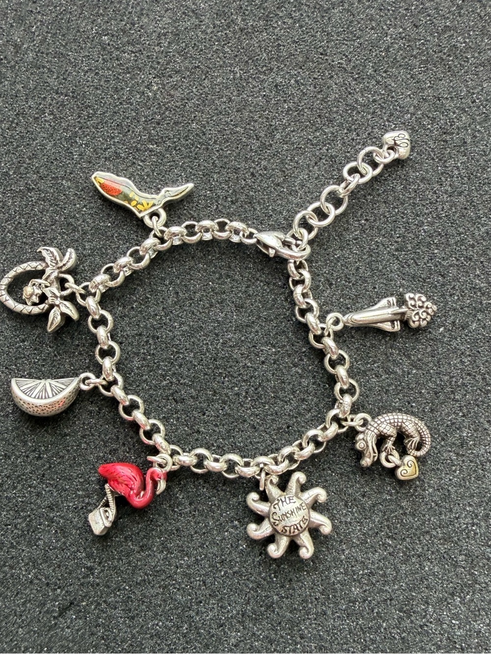 Vintage Brighton Florida State Charms Bracelet